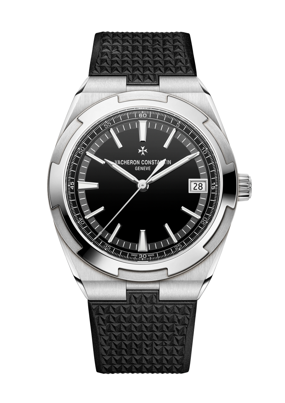 Alternative view - Image - Watch - Overseas self-winding - 41 mm Steel with Rubber, Grained calfskin leather straps