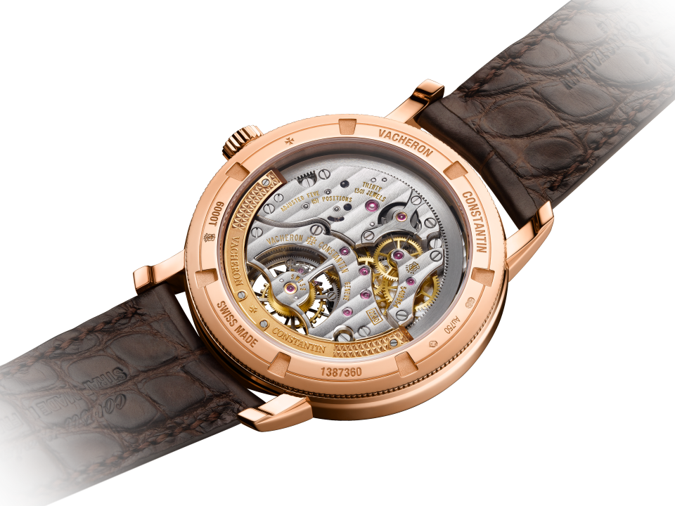 3/4 view - Image - Watch - Traditionnelle tourbillon - 41 mm Pink Gold with Alligator leather strap