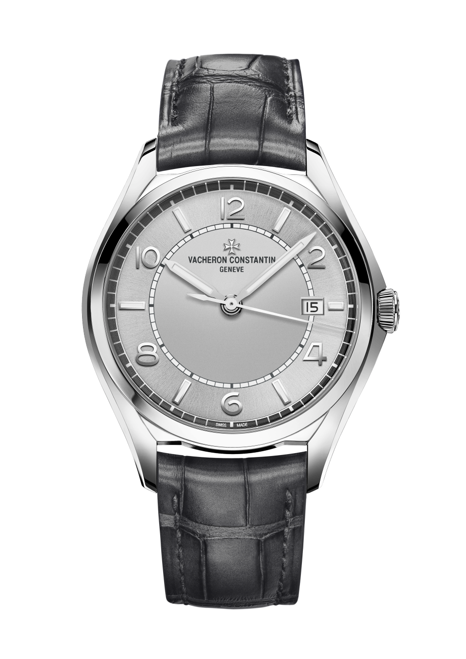 Front view - Packshot - Watch - Fiftysix self-winding - 40 mm Steel with Alligator leather strap