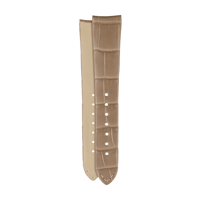 半哑光棕色鳄鱼皮表带