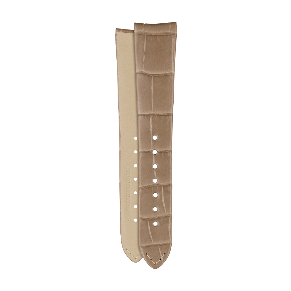 Half-matte brown alligator strap for Vacheron Constantin watches - XF082218 Front & Back