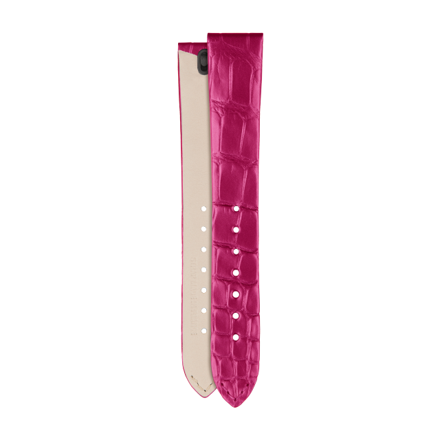 Raspberry pink alligator strap for Vacheron Constantin watches - XF083065 Front & Back