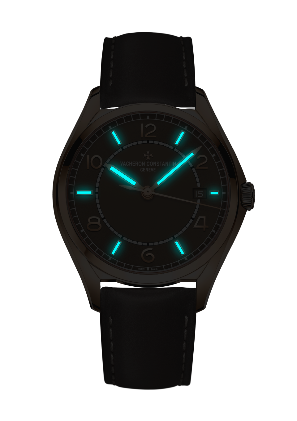 Night view - Image - Watch - Fiftysix self-winding - 40 mm Pink Gold with Calfskin leather strap