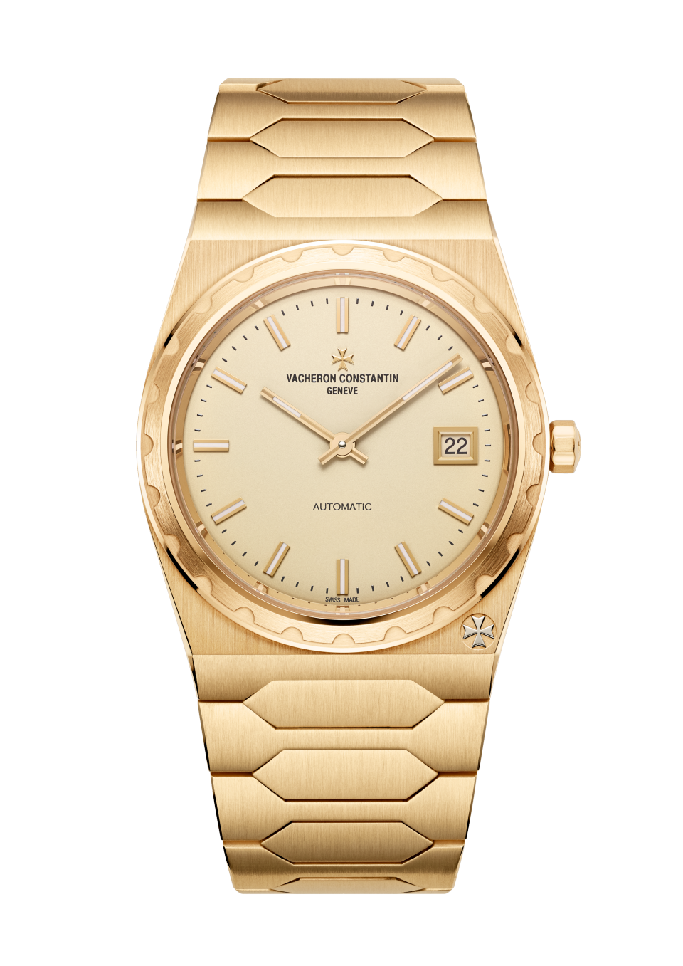 Front view - Packshot - Watch - Historiques 222 - 37 mm Yellow Gold with strap