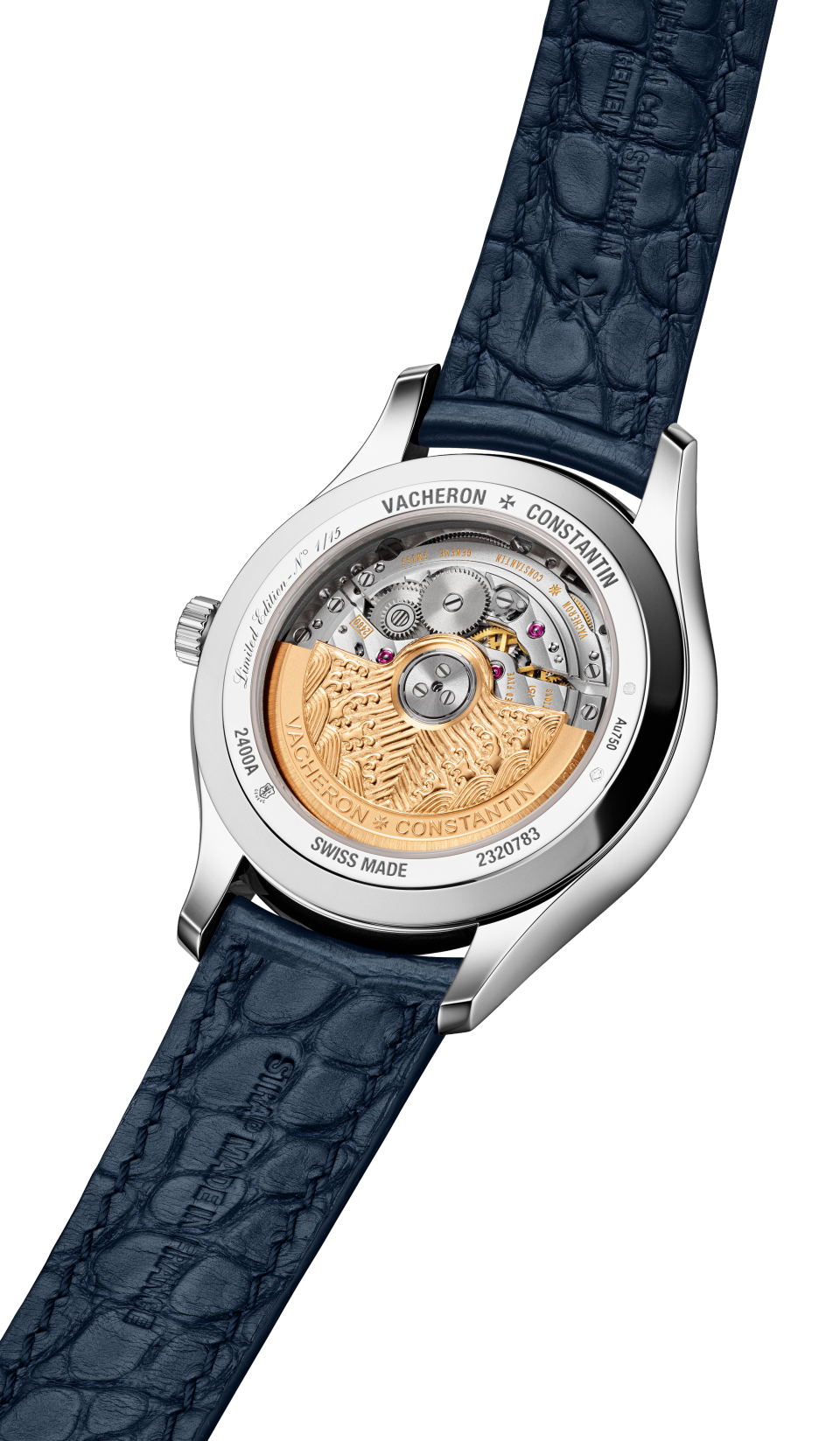 Back view - Packshot - Watch - Métiers d’Art Tribute to traditional symbols - Eternal flow - 38 mm White Gold with Alligator leather strap