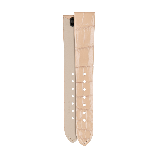 Shiny beige alligator strap for Vacheron Constantin watches - MXE0L3HX Front & Back