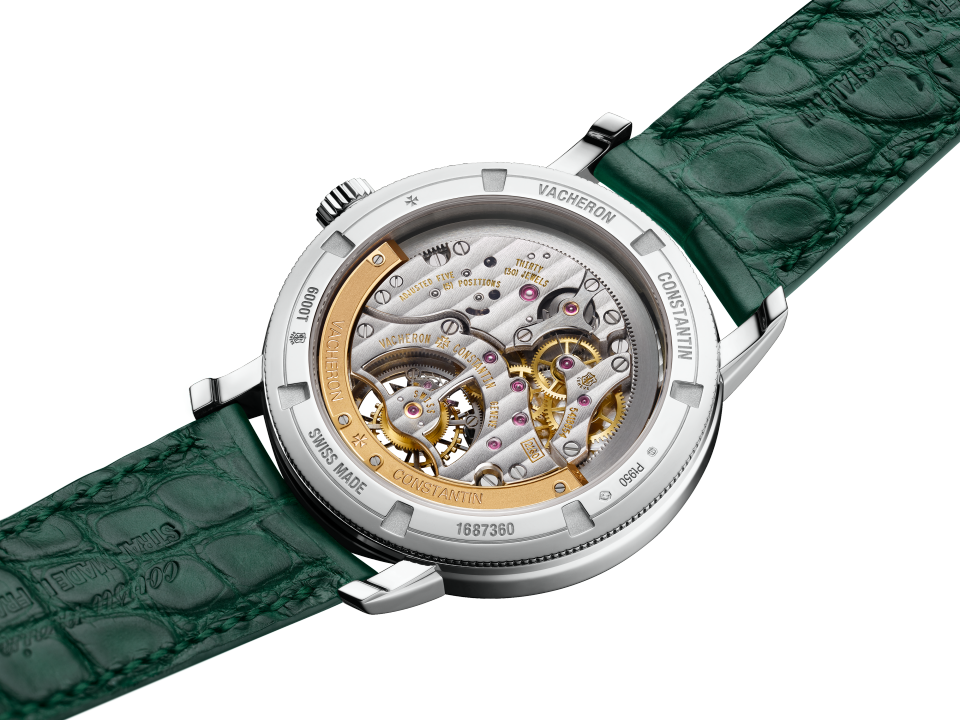 3/4 view - Image - Watch - Traditionnelle tourbillon - 41 mm Platinum with Alligator leather strap