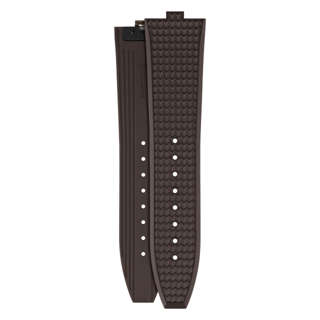 Dark brown rubber strap for Vacheron Constantin watches - XF082650 Front & Back