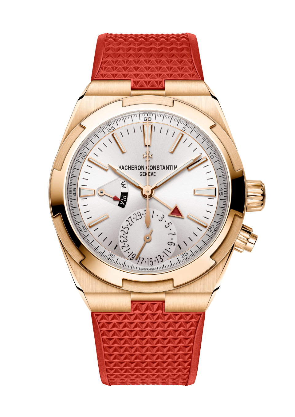 Alternative view - Image - Watch - Overseas dual time - 41 mm Pink Gold with Rubber, Grained calfskin leather straps