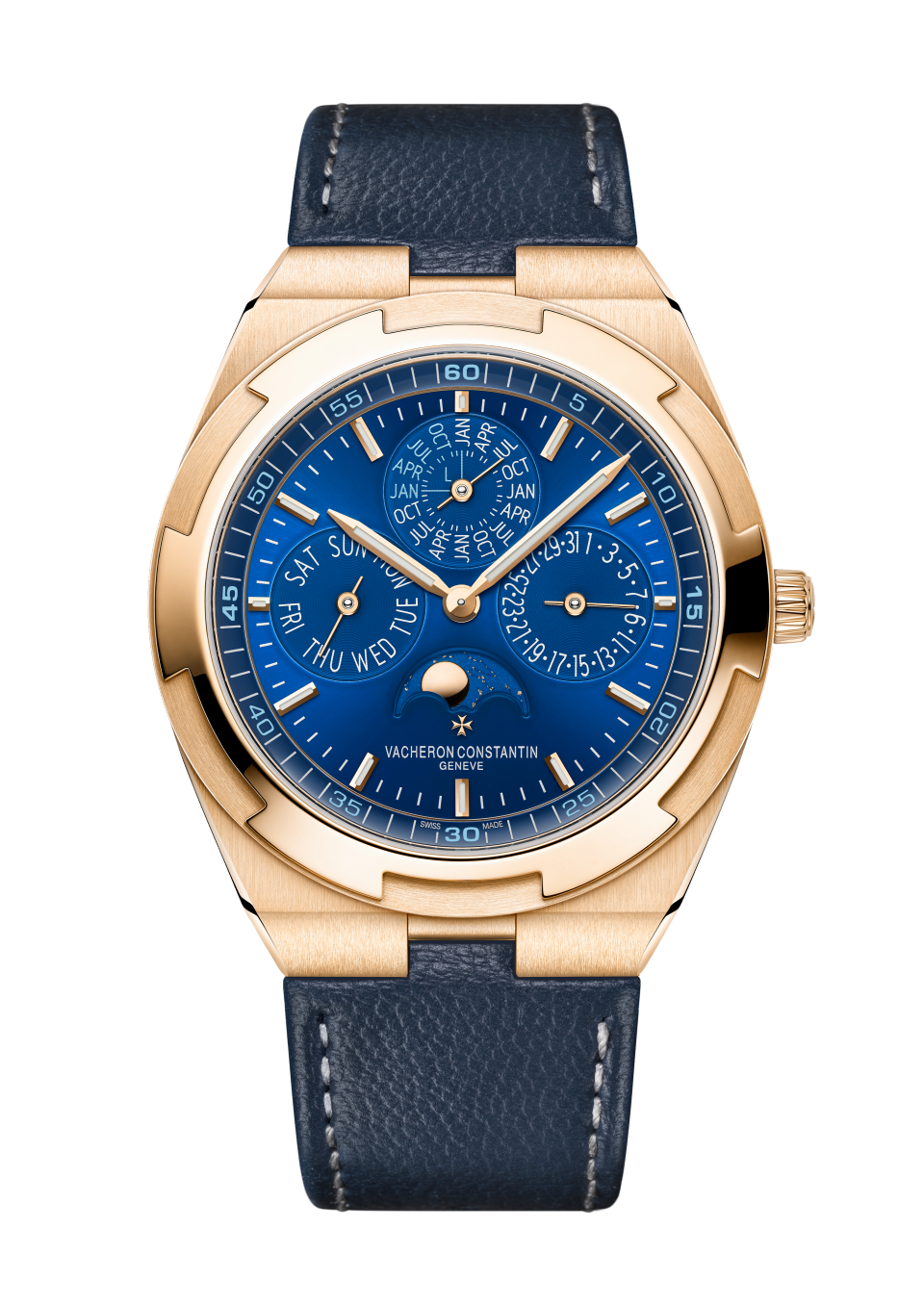 Alternative view - Image - Watch - Overseas perpetual calendar ultra-thin - 41.5 mm Pink Gold with Grained calfskin leather, Rubber straps