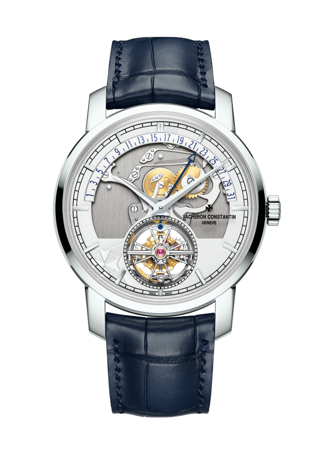 Traditionnelle传袭系列陀飞轮逆跳日历镂雕腕表