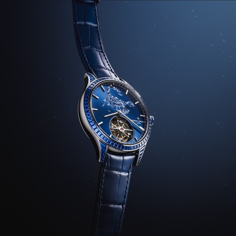 Alternative view - Lifestyle product photo - Watch - Métiers d'Art Tribute to The Celestial - Scorpio - 39 mm White Gold with Alligator leather strap