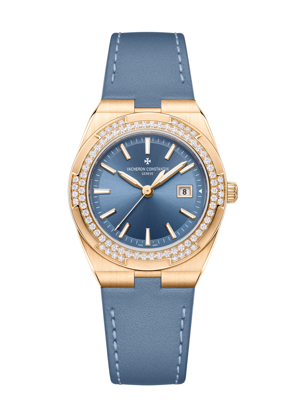 Alternative view - Image - Watch - Overseas quartz - 33 mm Pink Gold with Calfskin leather, Rubber straps