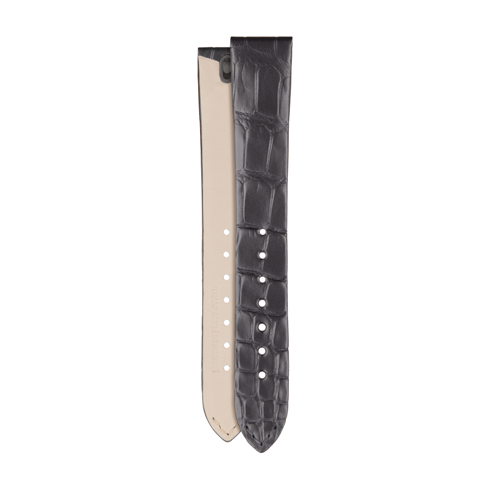 Half-matte grey alligator strap for Vacheron Constantin watches - XF082336 Front & Back