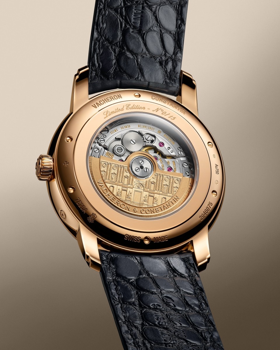 后视图 - 产品图片 - 腕表 - Métiers d'Art艺术大师系列致敬伟大文明腕表 – 韦莱特里的雅典娜 - 42毫米 粉红金 隽永 鳄鱼皮 表带