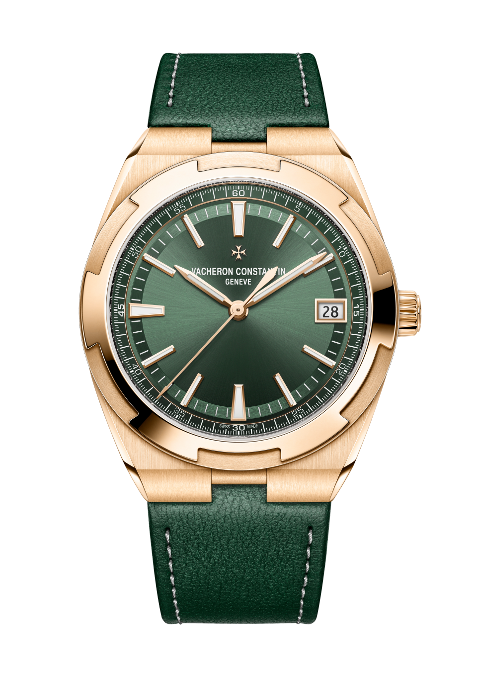 Alternative view - Image - Watch - Overseas self-winding - 41 mm Pink Gold with Grained calfskin leather, Rubber straps