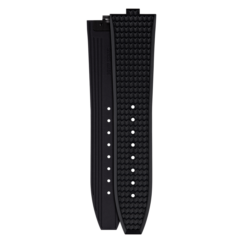 Black Rubber strap for Vacheron Constantin watches - XF082629 Front & Back