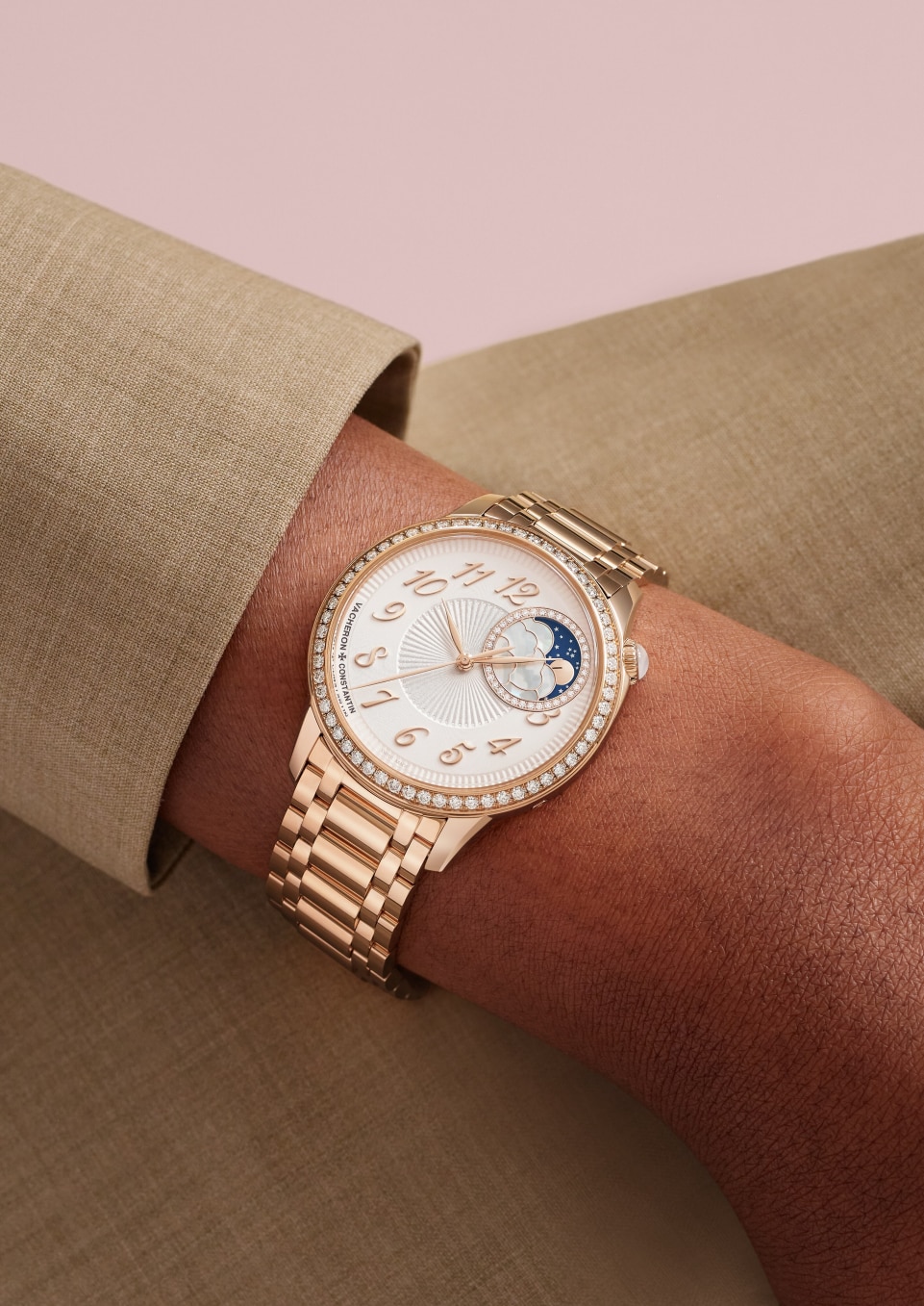  - 生活风格作品照片 - 腕表 - Égérie伊灵女神系列月相 - 37毫米 粉红金 隽永 18K粉红金 表带