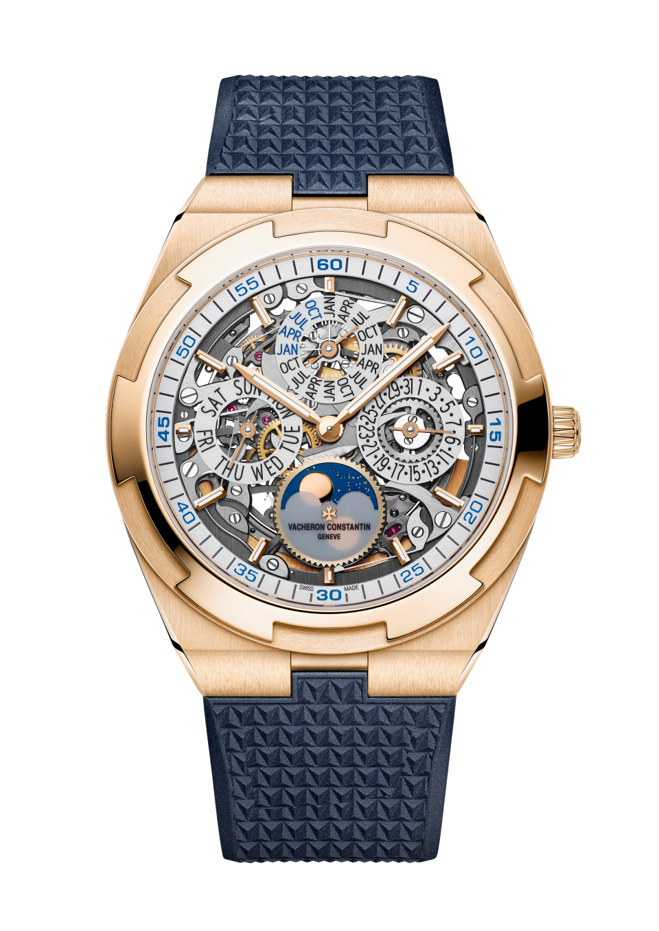 Alternative view - Image - Watch - Overseas perpetual calendar ultra-thin skeleton - 41.5 mm Pink Gold with Grained calfskin leather, Rubber straps