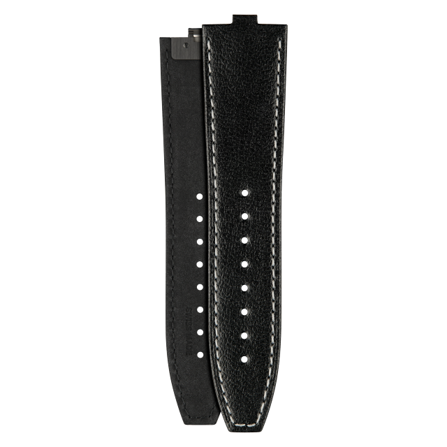 Black Calf strap for Vacheron Constantin watches - MXE0GZ9J Front & Back