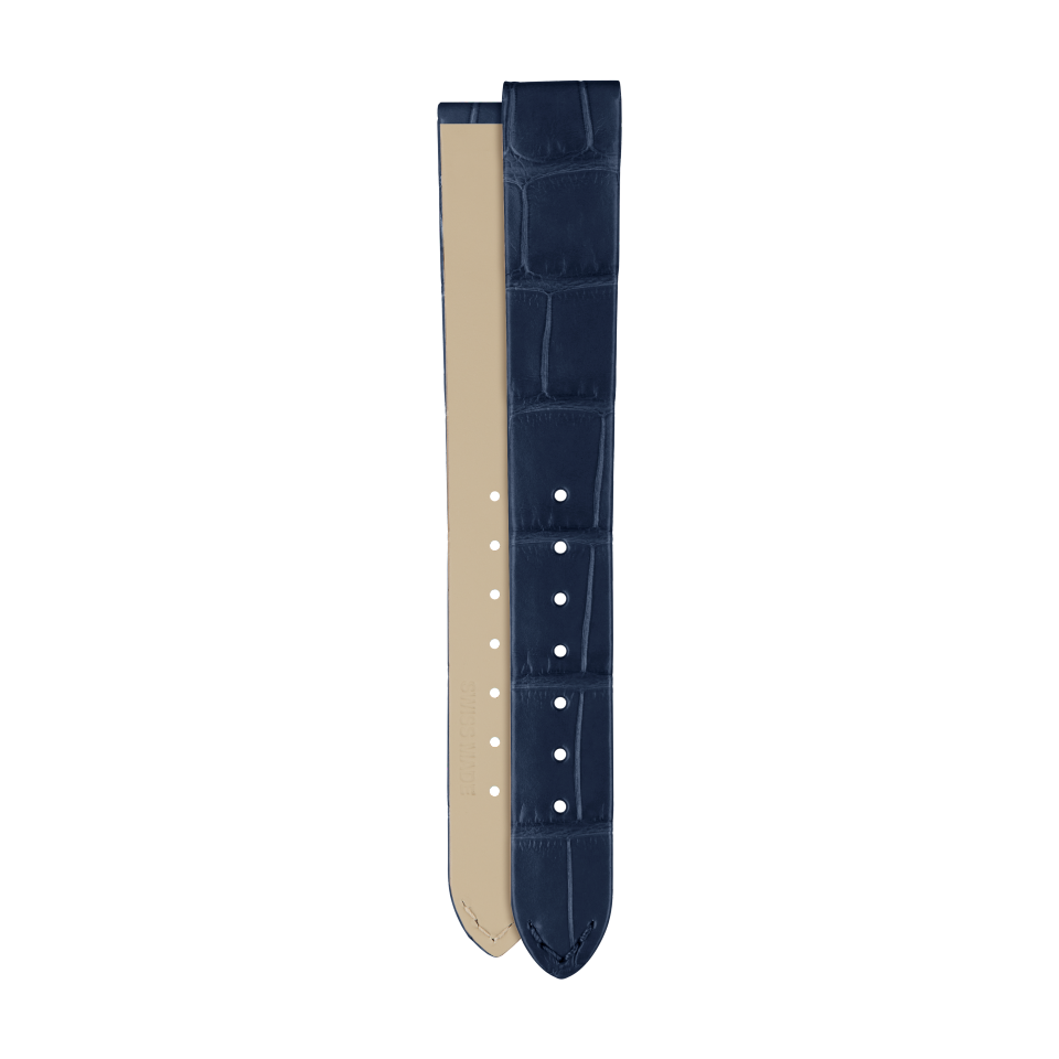 Half-matte dark blue alligator strap for Vacheron Constantin watches - XF082172 Front & Back
