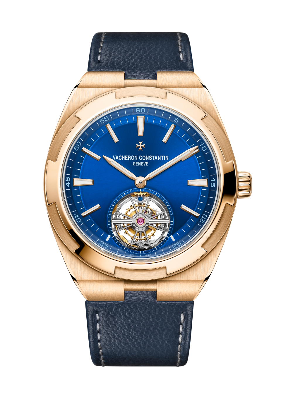 Alternative view - Image - Watch - Overseas tourbillon - 42.5 mm Pink Gold with Rubber, Grained calfskin leather straps