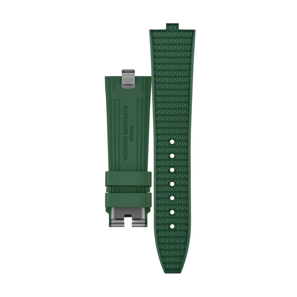 Green rubber strap for Vacheron Constantin watches - MXE0MXZT Front & Back