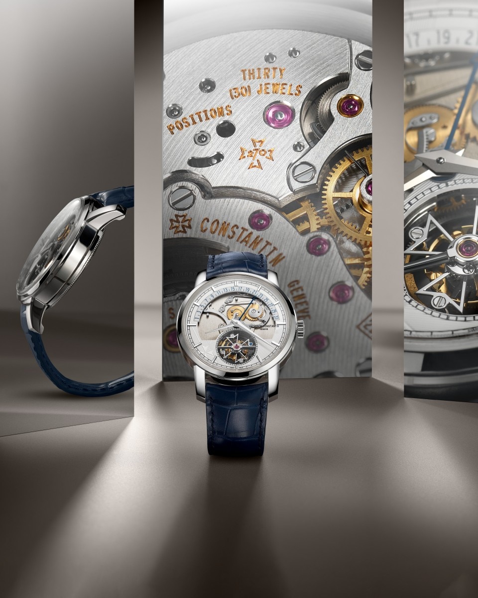 可选视图 - 生活风格作品照片 - 腕表 - Traditionnelle传袭系列陀飞轮逆跳日历镂雕腕表 - 41毫米 铂金 隽永 鳄鱼皮 表带