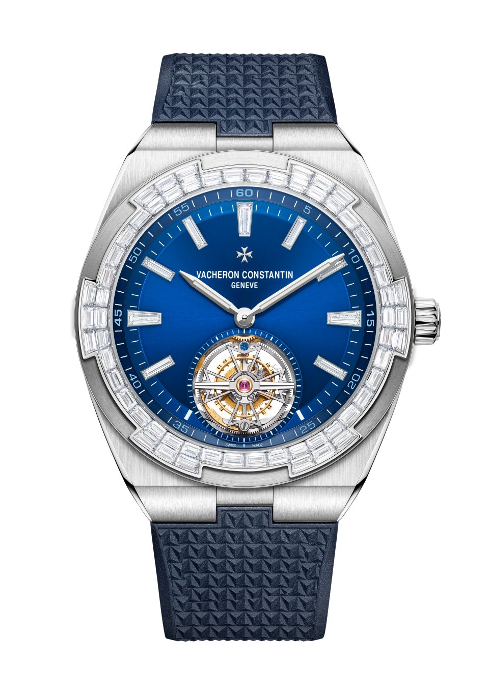 Alternative view - Image - Watch - Overseas tourbillon high jewellery - 42.5 mm White Gold with Grained calfskin leather, Rubber straps