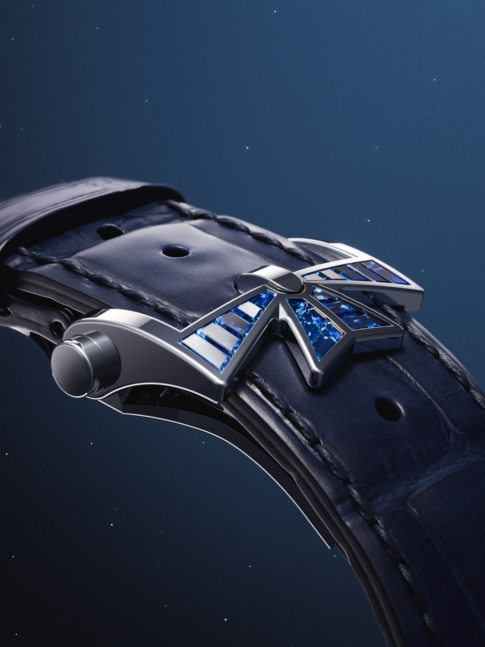Alternative view - Lifestyle product photo - Watch - Métiers d'Art Tribute to The Celestial - Scorpio - 39 mm White Gold with Alligator leather strap