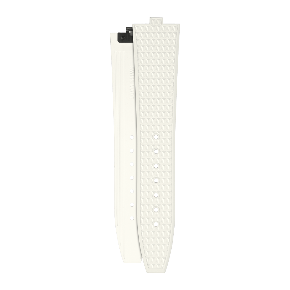 White Rubber strap for Vacheron Constantin watches - XF082672 Front & Back