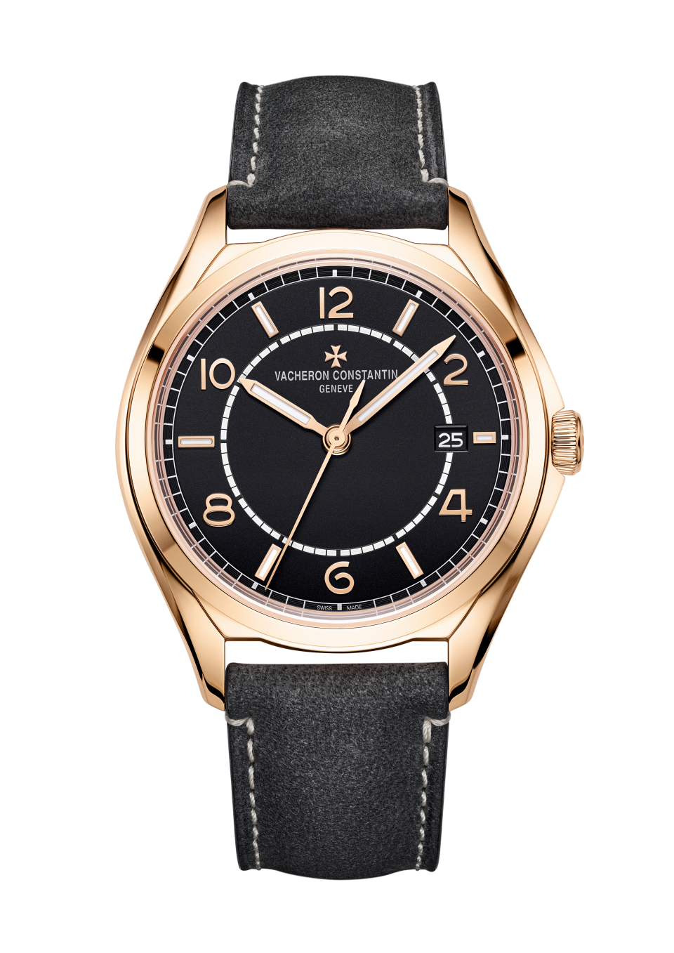 Front view - Packshot - Watch - Fiftysix self-winding - 40 mm Pink Gold with Calfskin leather strap