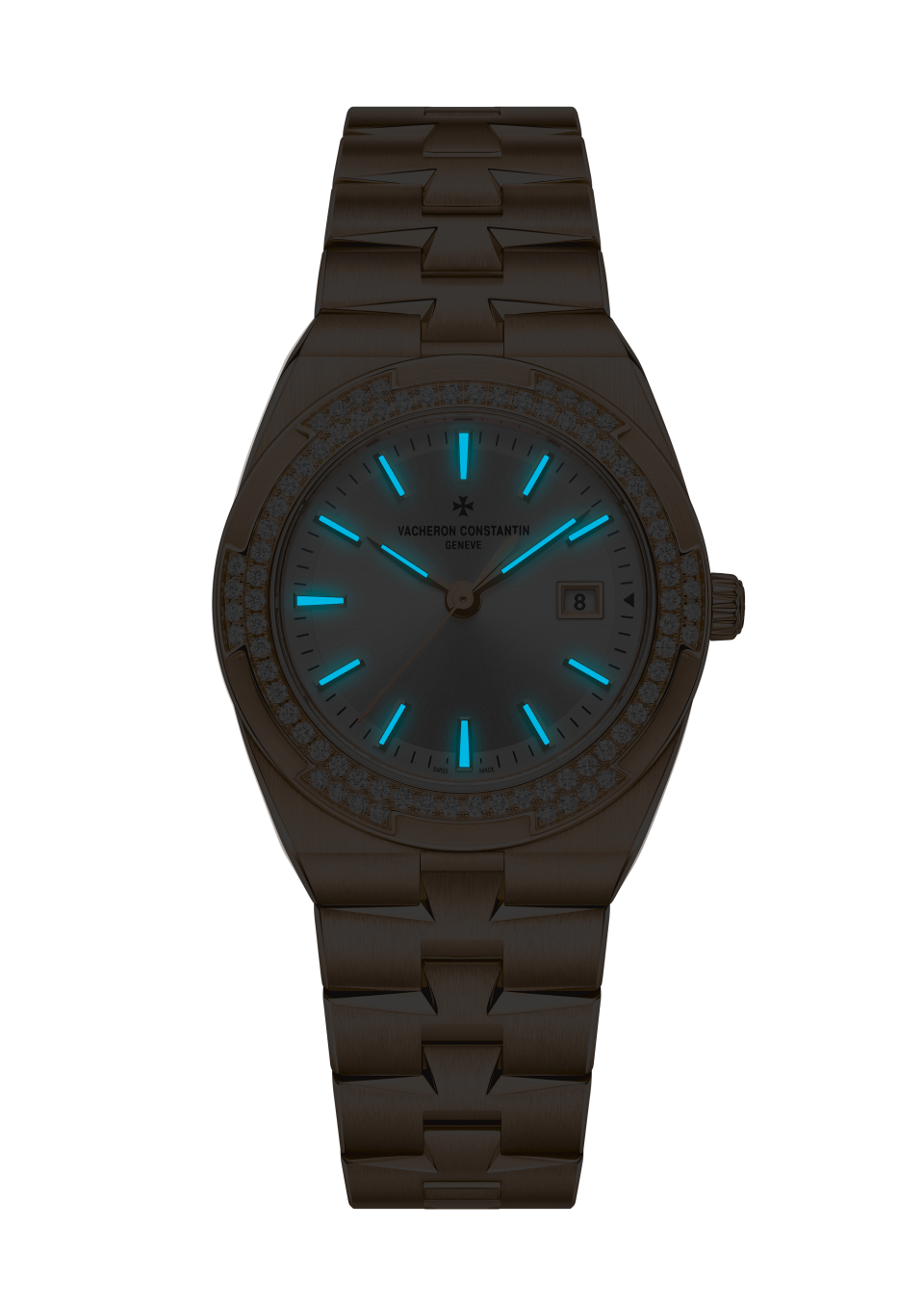 夜间视图 - 品牌形象 - 腕表 - Overseas纵横四海系列石英 - 33毫米 粉红金 隽永 18K粉红金, 橡胶, 小牛皮 表带