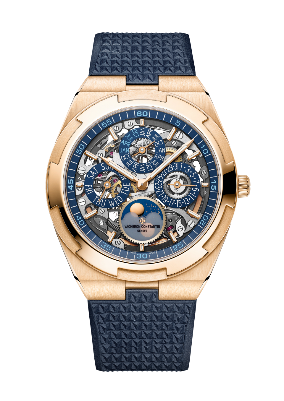 Alternative view - Image - Watch - Overseas perpetual calendar ultra-thin skeleton - 41.5 mm Pink Gold with Grained calfskin leather, Rubber straps