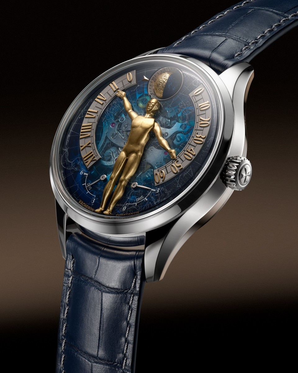 3/4视图 - 产品图片 - 腕表 - Métiers d’Art艺术大师系列致敬时光臻途 - 43毫米 白金 隽永 鳄鱼皮 表带
