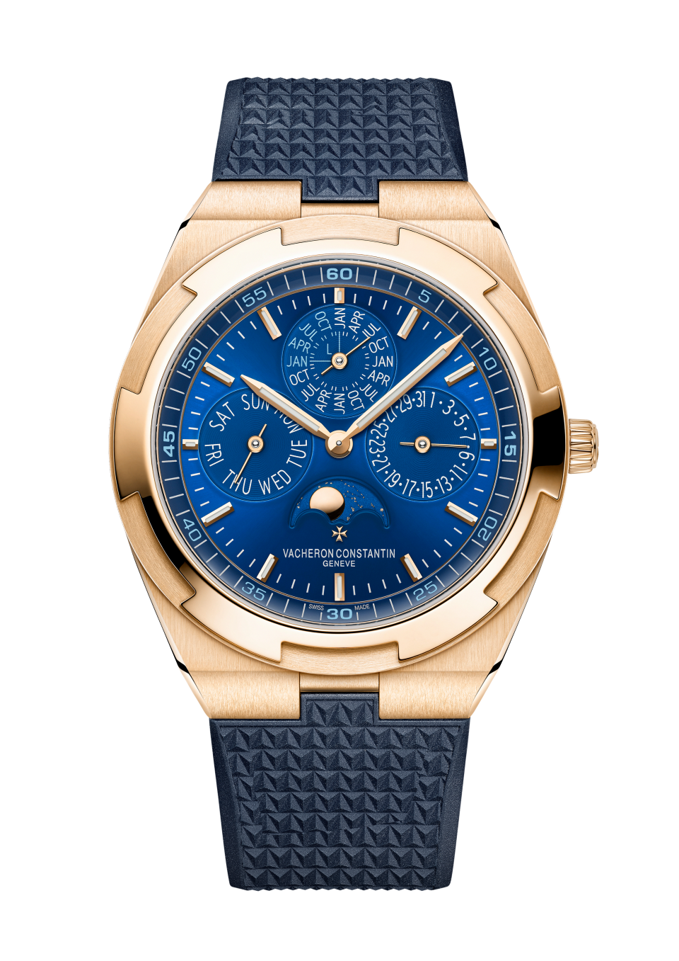 Alternative view - Image - Watch - Overseas perpetual calendar ultra-thin - 41.5 mm Pink Gold with Grained calfskin leather, Rubber straps