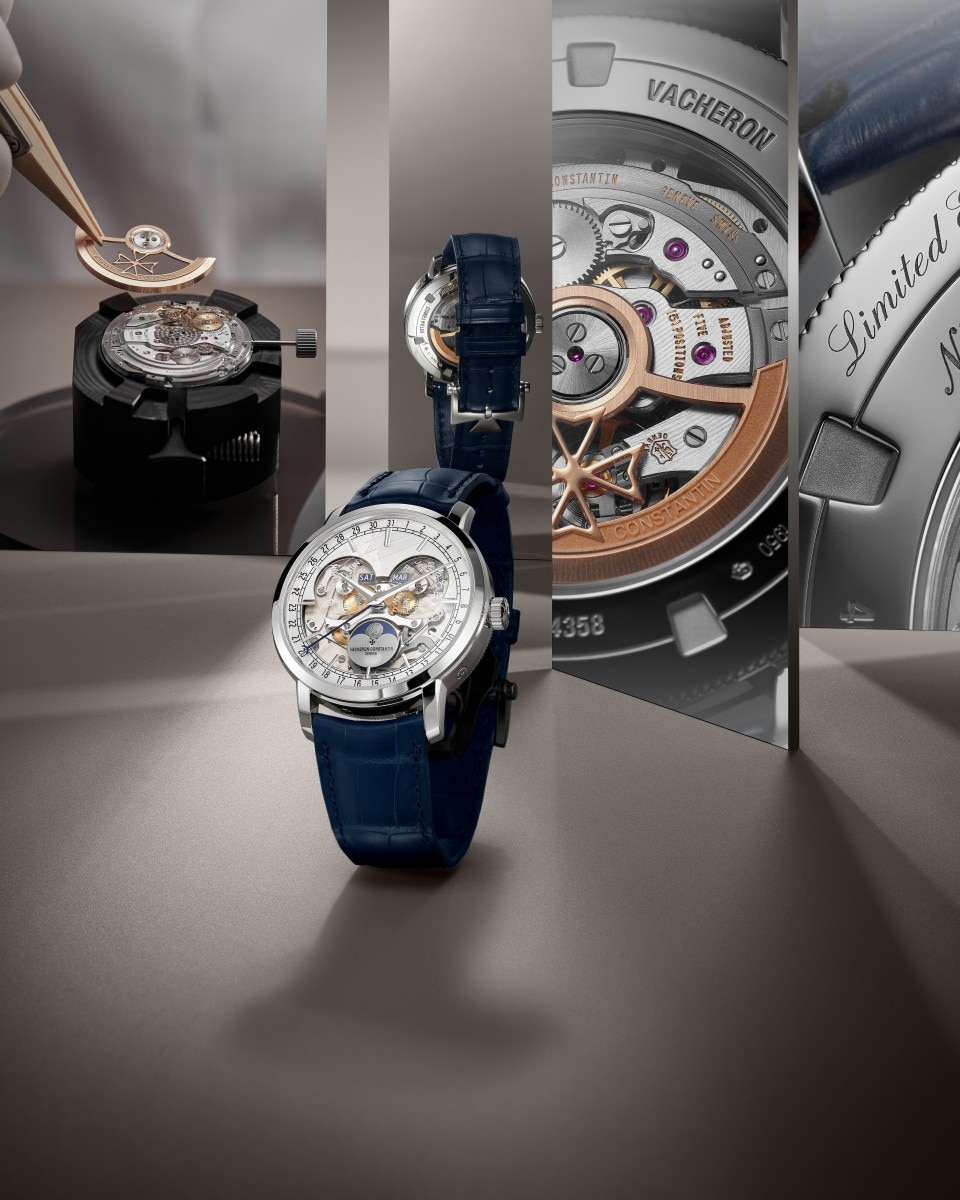 可选视图 - 生活风格作品照片 - 腕表 - Traditionnelle传袭系列全日历镂雕腕表 - 41毫米 铂金 隽永 鳄鱼皮 表带