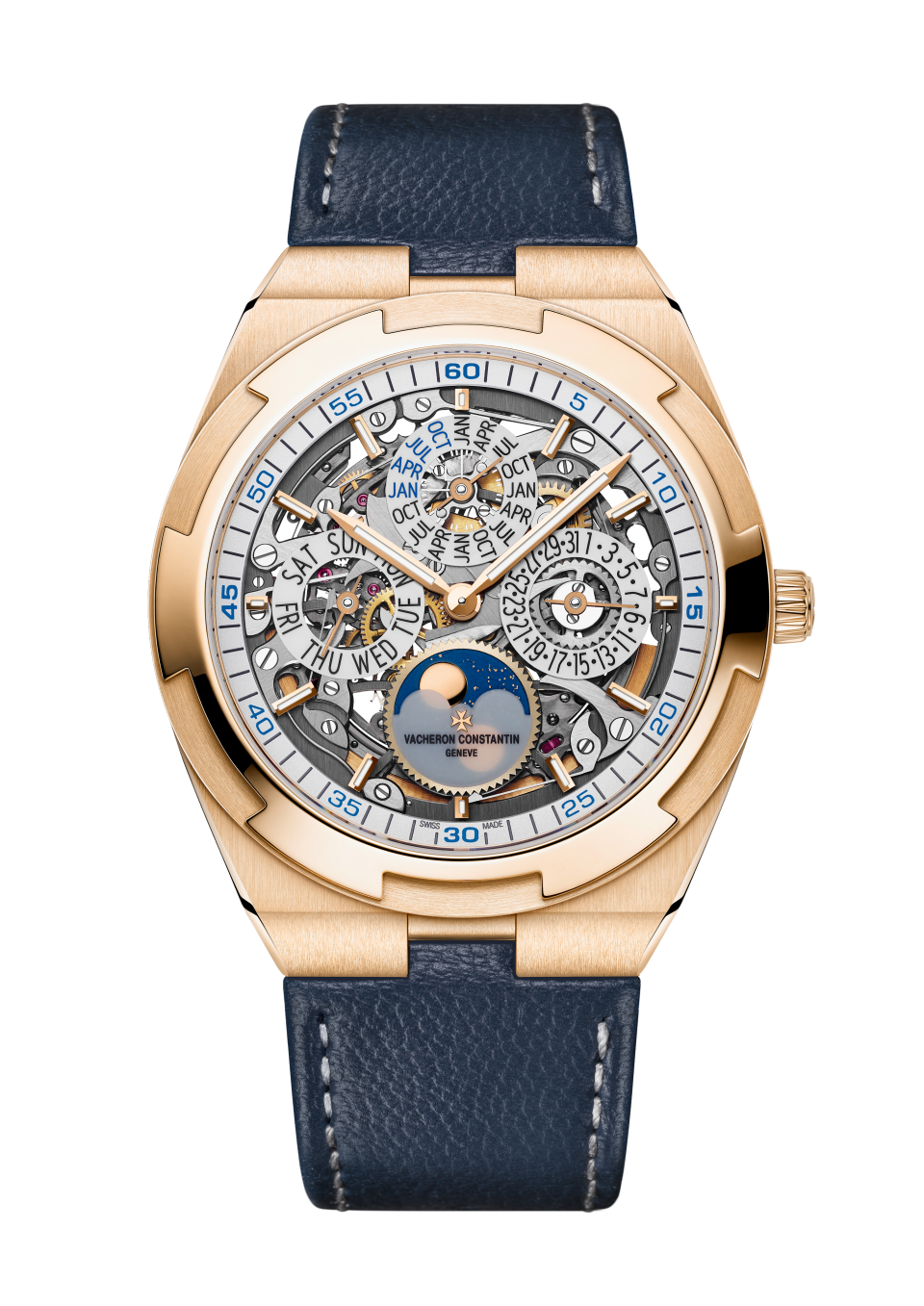 Alternative view - Image - Watch - Overseas perpetual calendar ultra-thin skeleton - 41.5 mm Pink Gold with Grained calfskin leather, Rubber straps