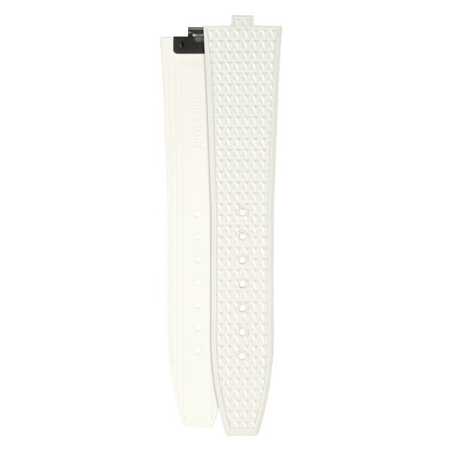 White rubber strap for Vacheron Constantin watches - XF083196 Front & Back