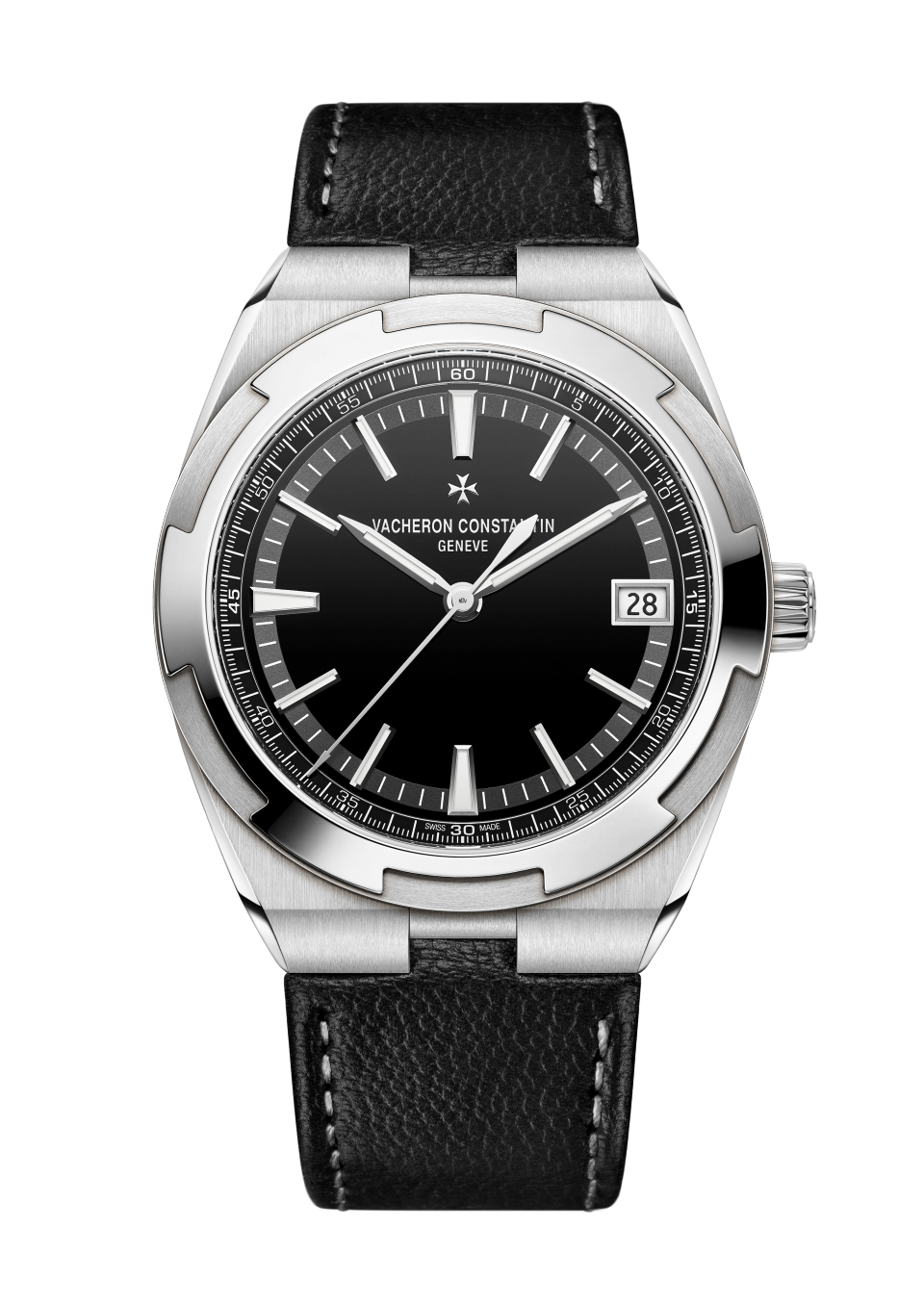 Alternative view - Image - Watch - Overseas self-winding - 41 mm Steel with Rubber, Grained calfskin leather straps