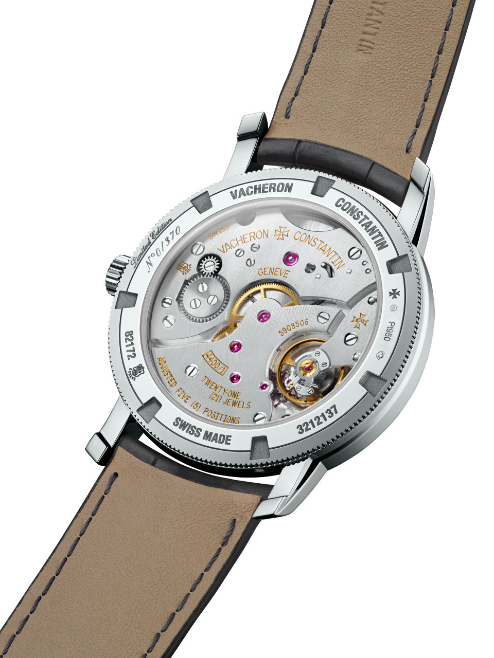 3/4视图 - 品牌形象 - 腕表 - Traditionnelle传袭系列手动上链腕表 - 38毫米 铂金 隽永 鳄鱼皮 表带