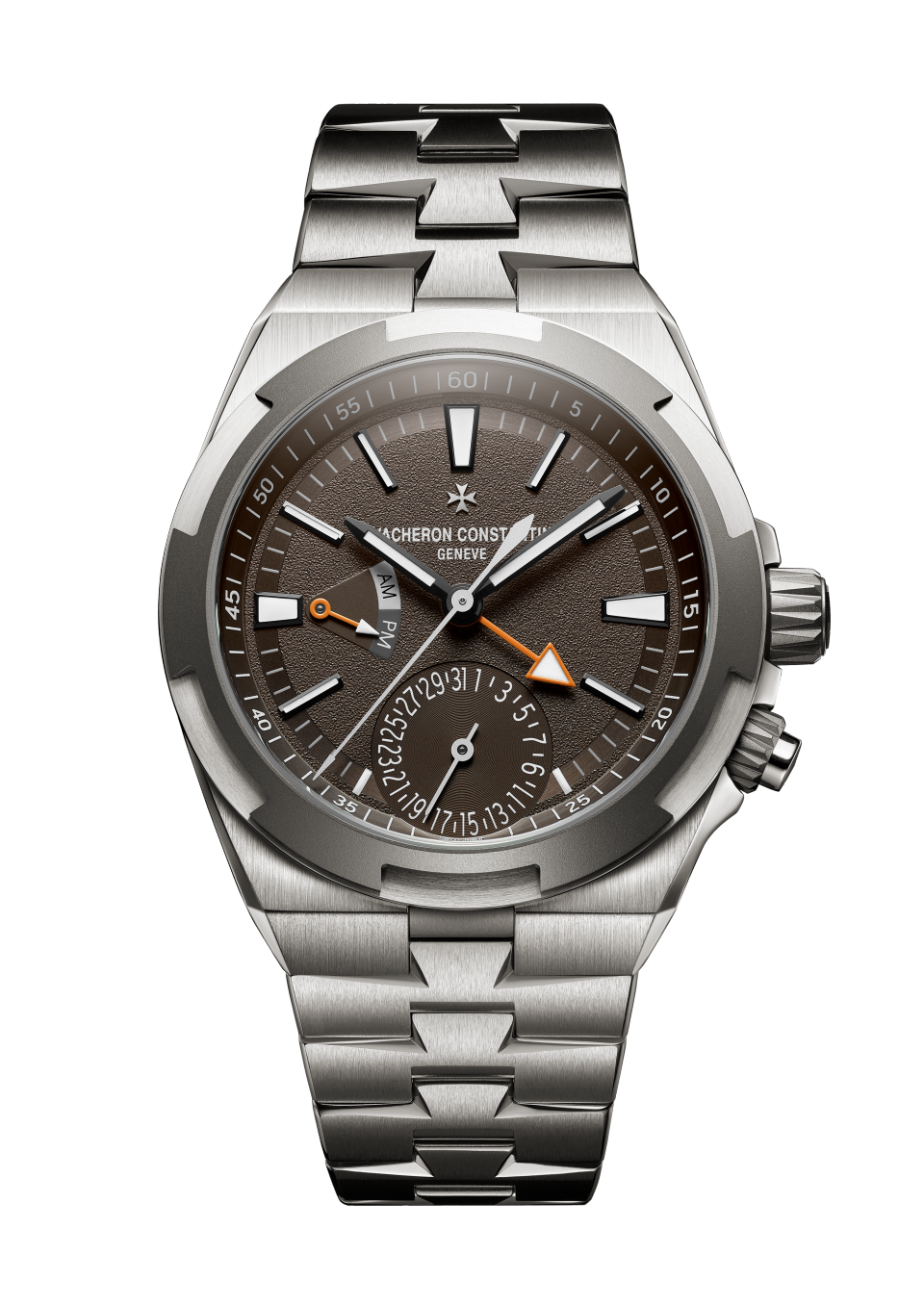 Other view - Packshot - Watch - Overseas dual time Cardinal Points - South - 41 mm Titanium with Rubber, Titanium straps