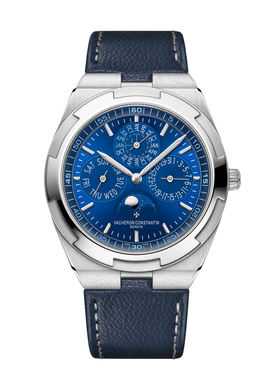 Alternative view - Image - Watch - Overseas perpetual calendar ultra-thin - 41.5 mm White Gold with Rubber, Grained calfskin leather straps
