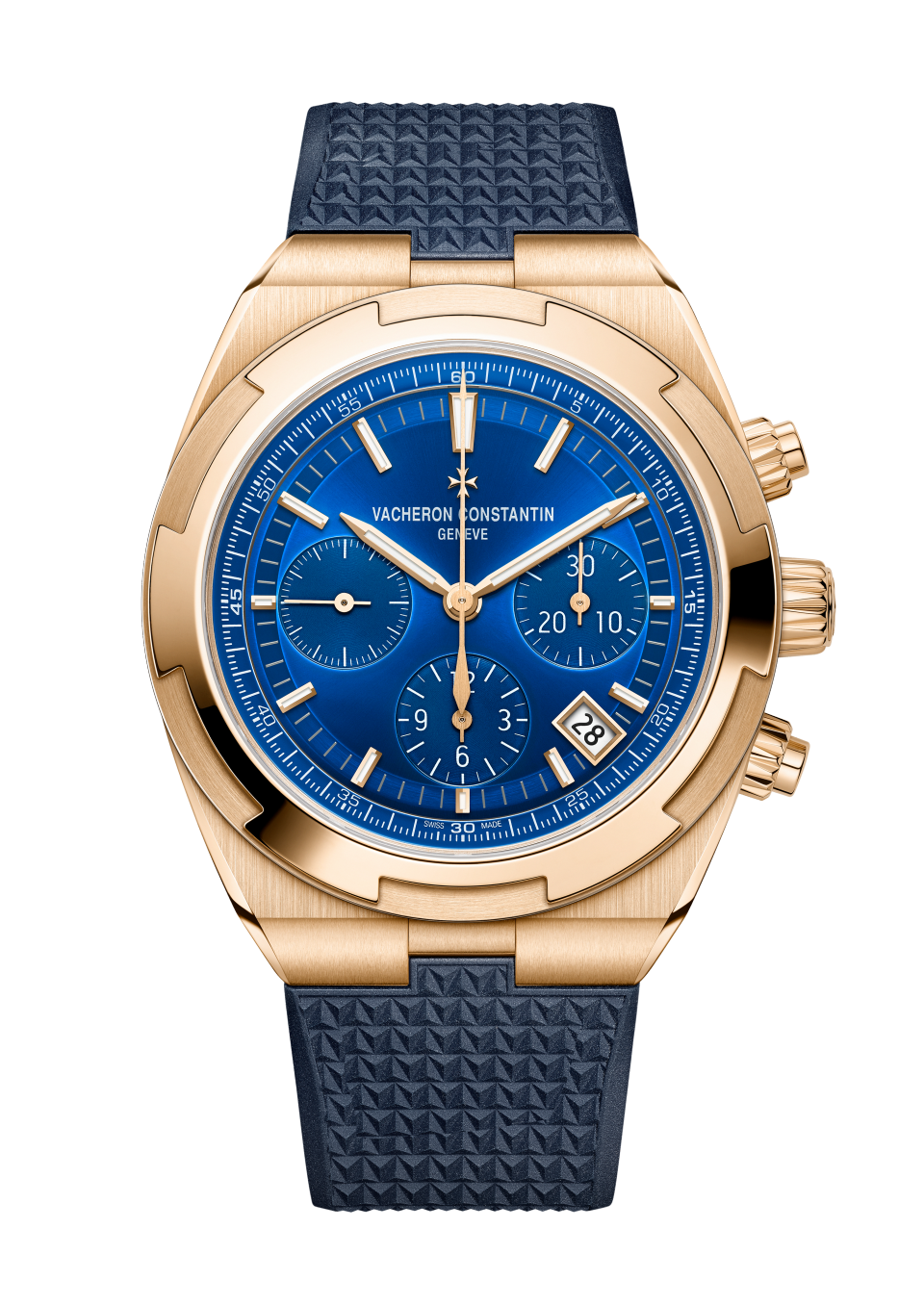 Alternative view - Image - Watch - Overseas chronograph - 42.5 mm Pink Gold with Rubber, Grained calfskin leather straps