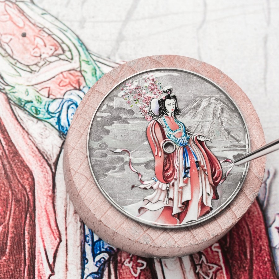 表盘上的日本文化绘画