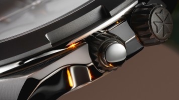 Zoomed-in view of an Overseas dual time Cardinal Points watch.