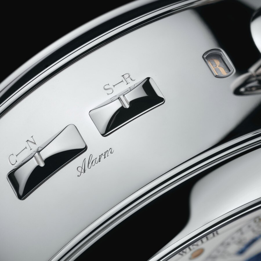 Reference 57260 watch case details with sliders for chime and alarm functions.