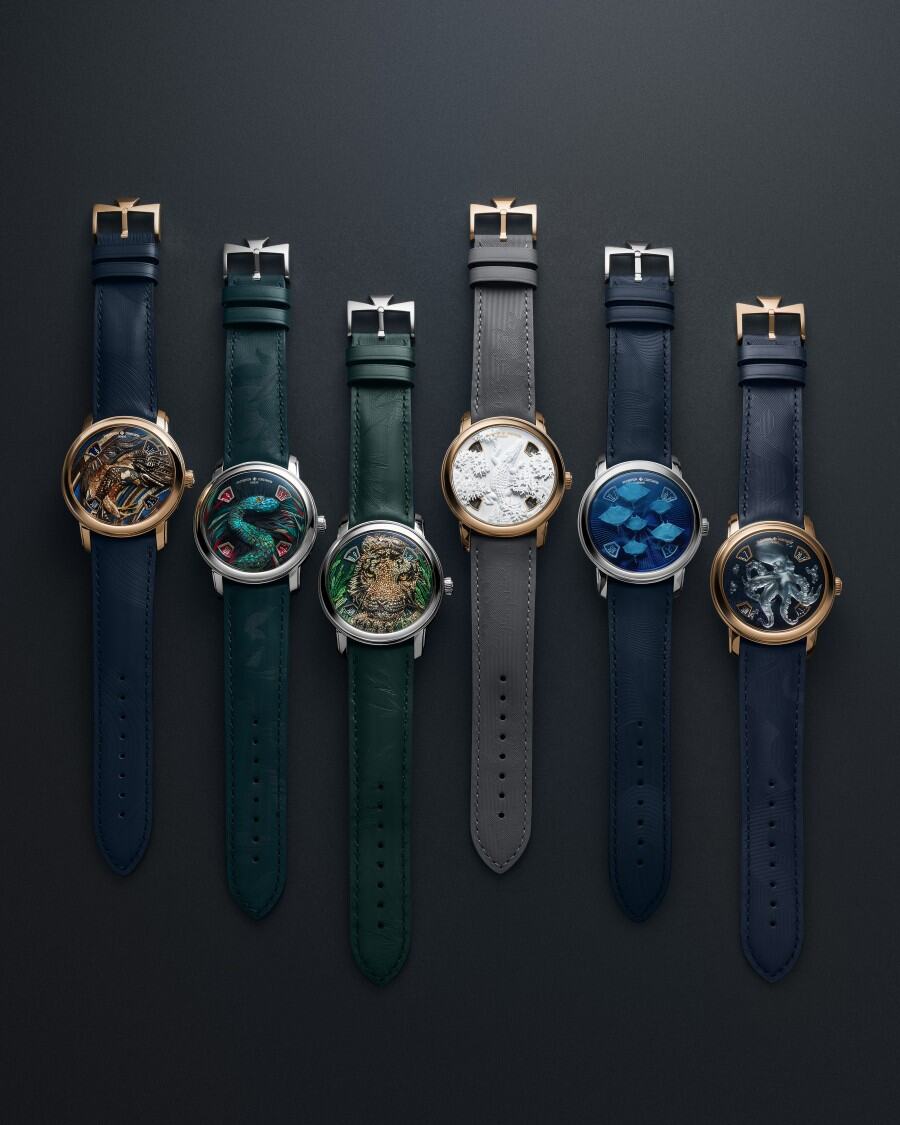 View of all six 'Tribute to the Animal Kingdom' concept watches